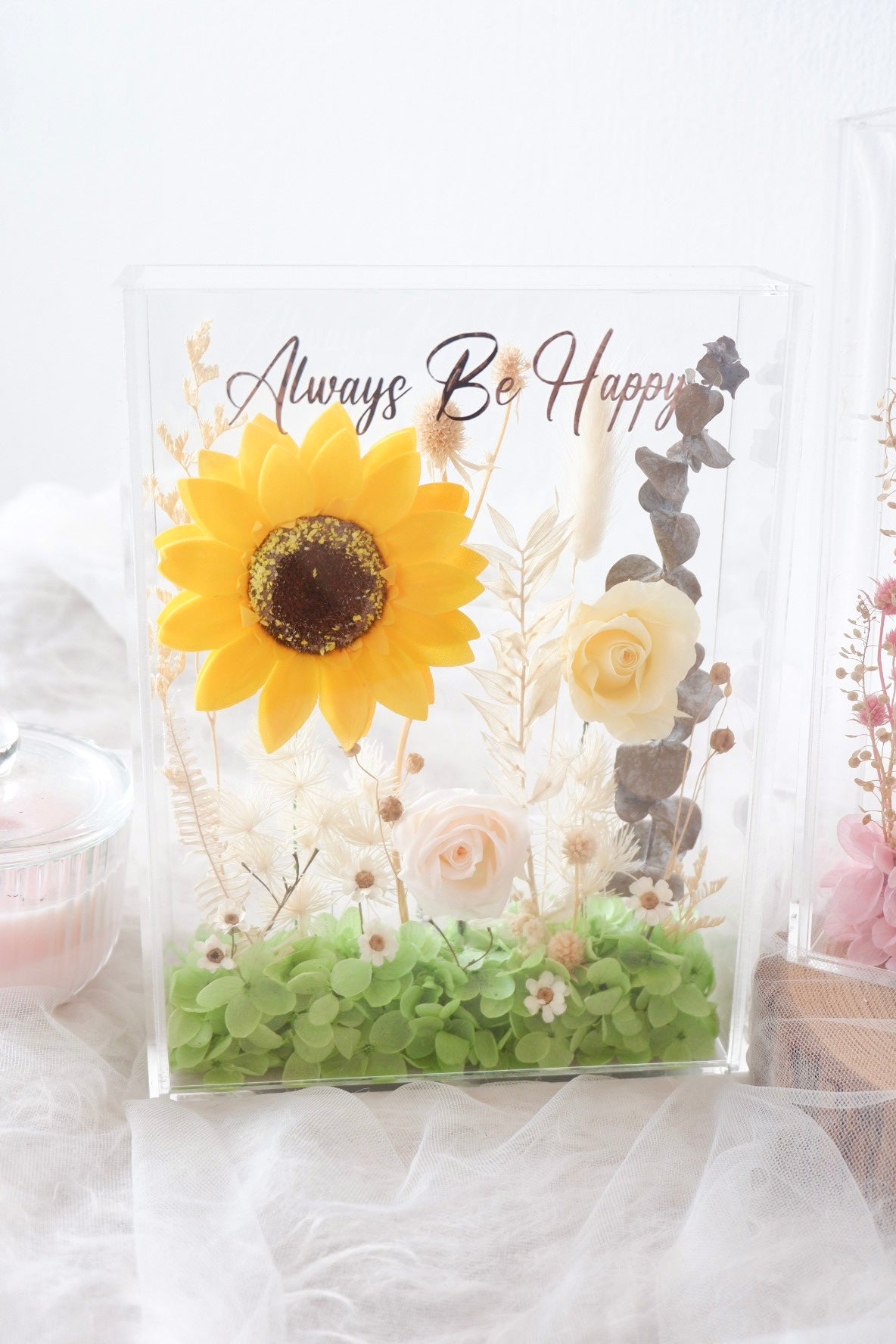Happiness Preserved Acrylic Frame