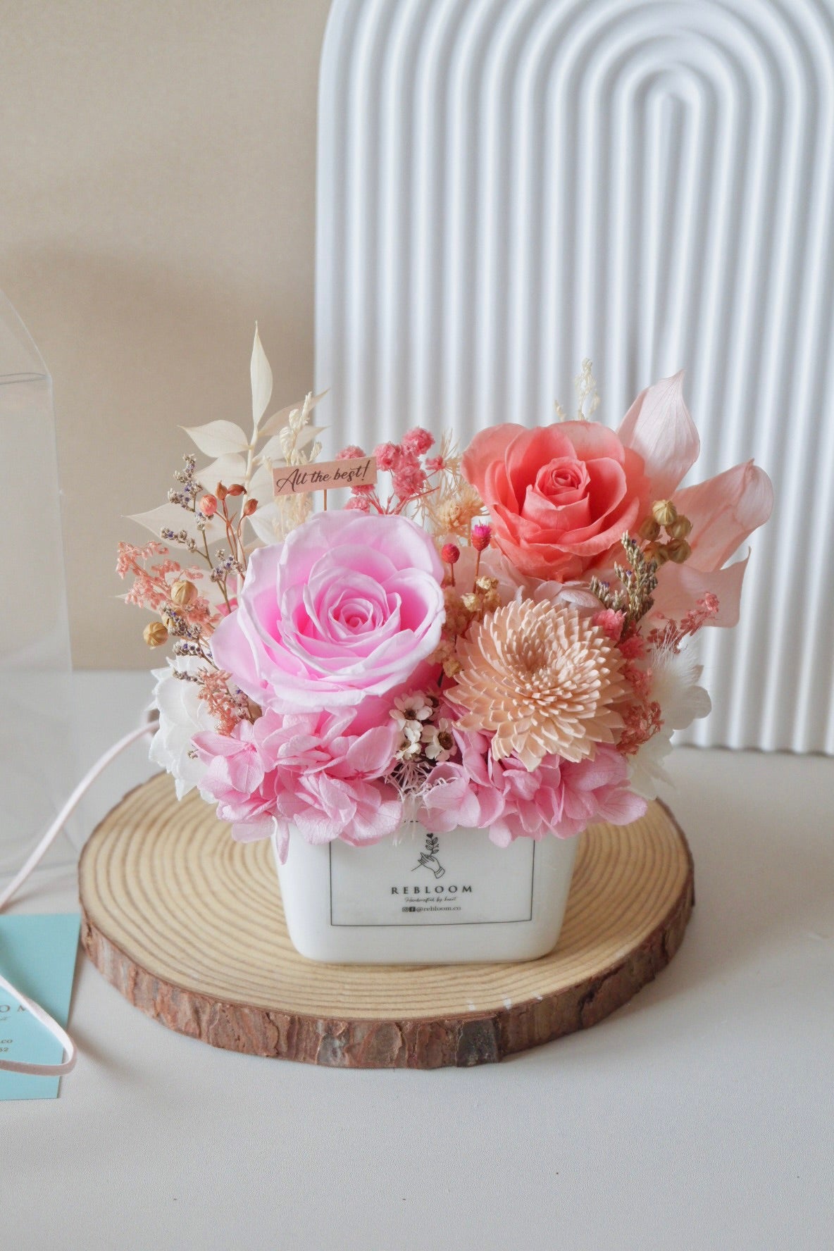 Rosette Preserved Flower Pot