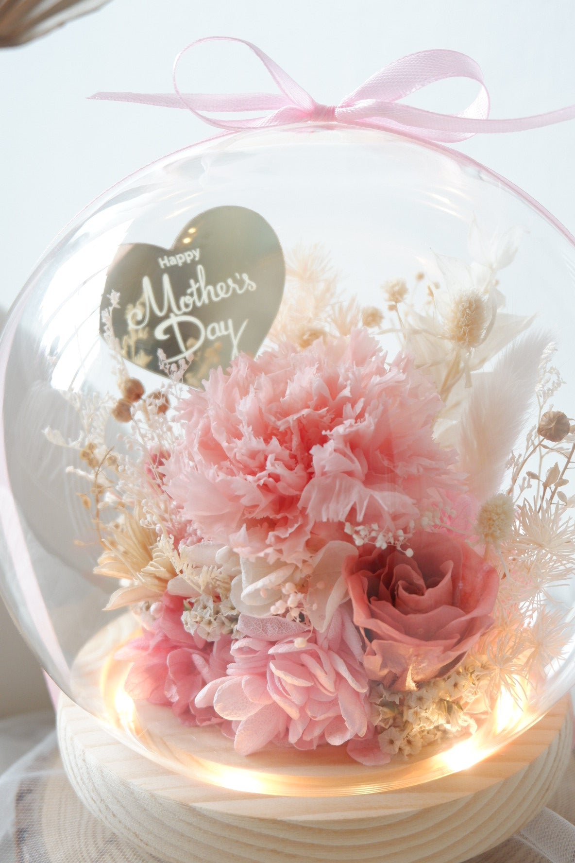 Carnation’s Love Preserved Flower Snow Globe