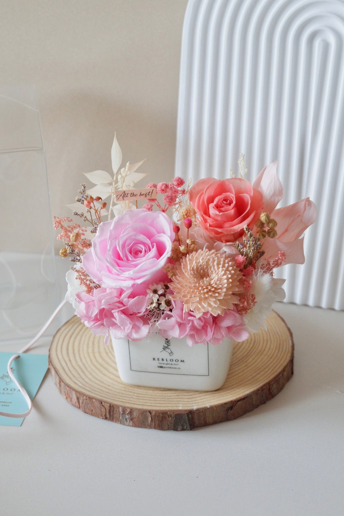 Rosette Preserved Flower Pot