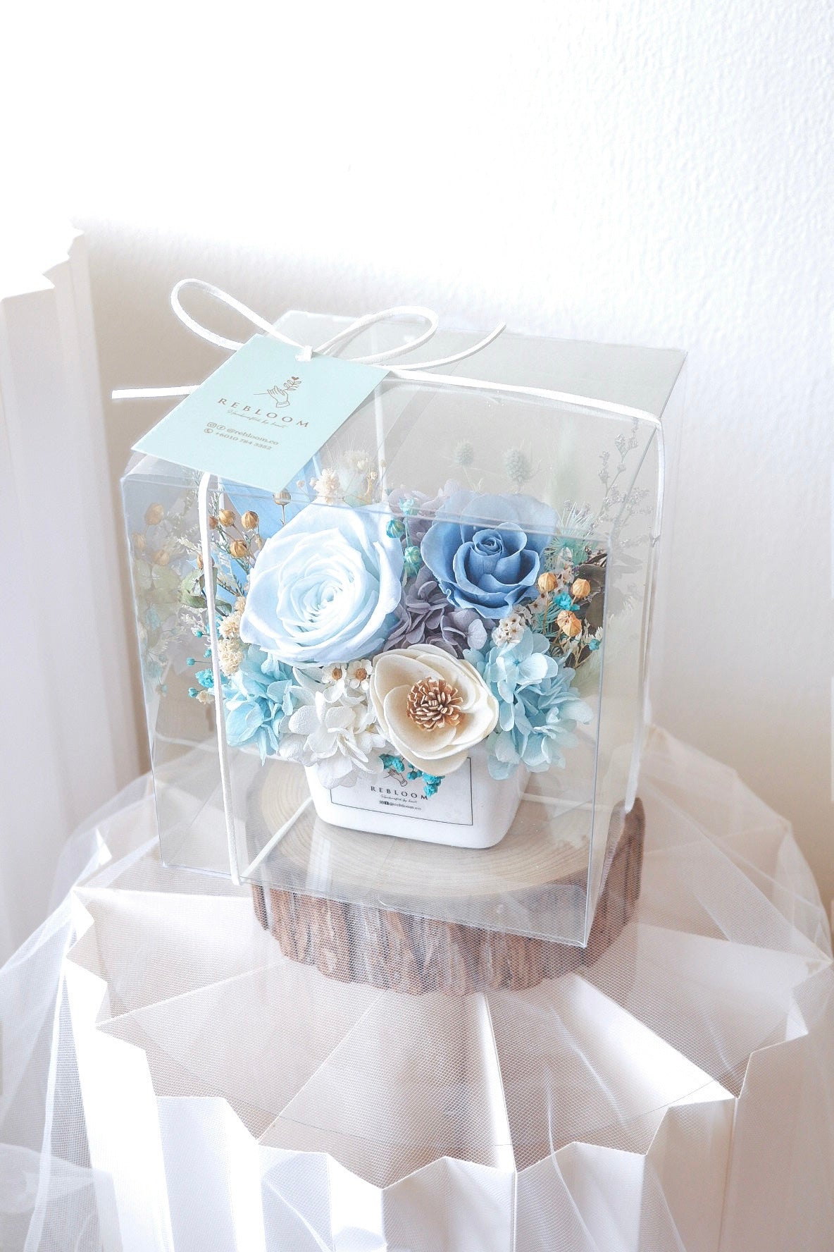 Indigo Preserved Flower Pot