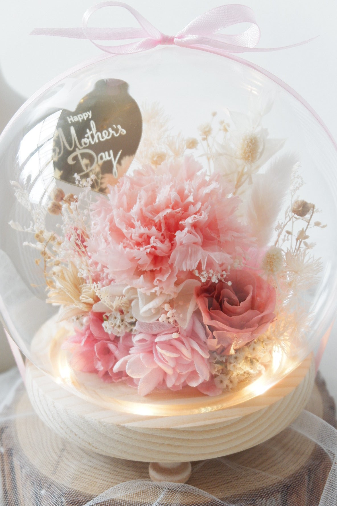 Carnation’s Love Preserved Flower Snow Globe