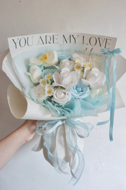 Ivory Sky Soap Flower Bouquet