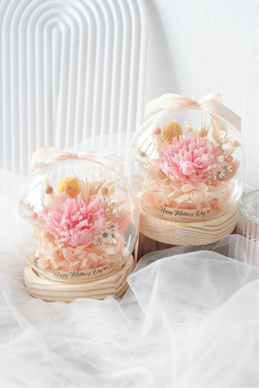 Petit Carnation Preserved Flower Snow Globe