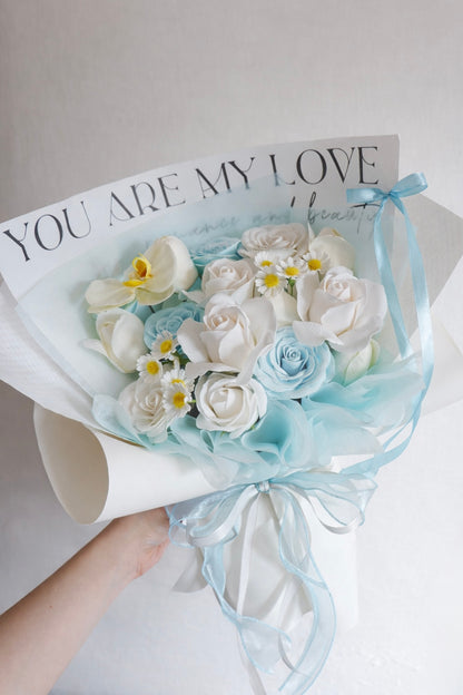 Ivory Sky Soap Flower Bouquet