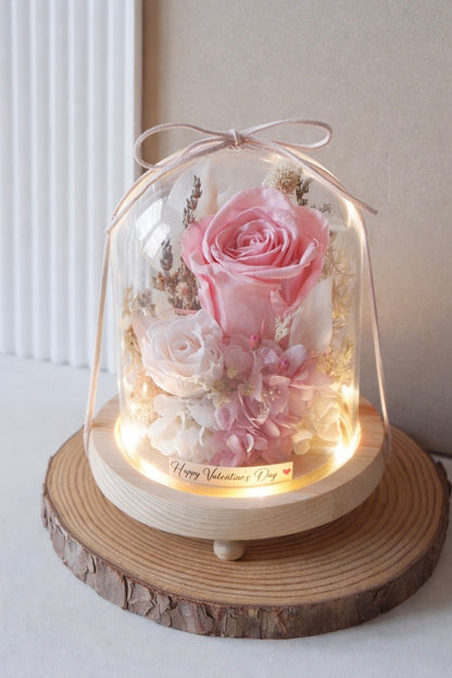 With Love Preserved Flower Bell Jar (Pink)